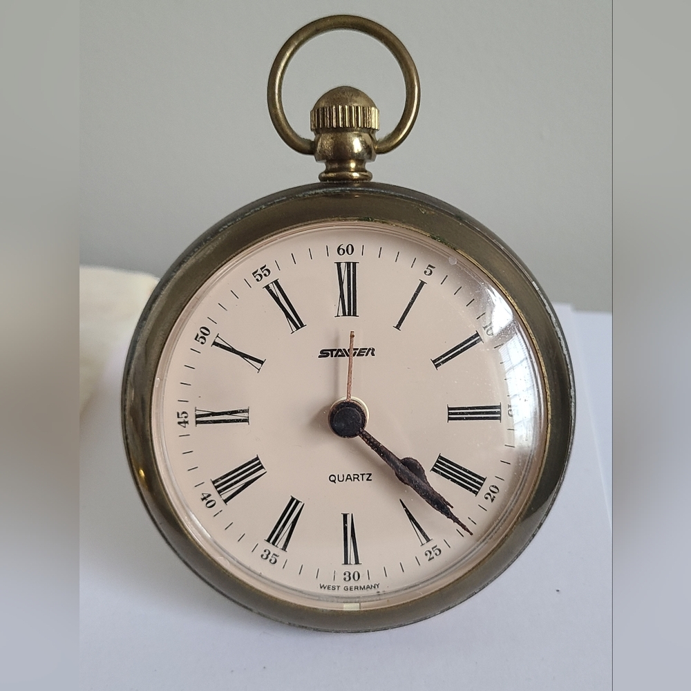 Vintage Antique Retro Staiger W. Germany Quartz Pocket Watch Style Desk Clock